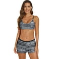 thumbnail image 5 of 3Pcs Mesh Cutout Geometric Print Tankini Swimsuit Bikini, 5 of 37
