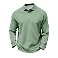 thumbnail image 2 of Mens Polo Shirts Cotton Classic Fit Long Sleeve Button Collar Golf Shirt, 2 of 5