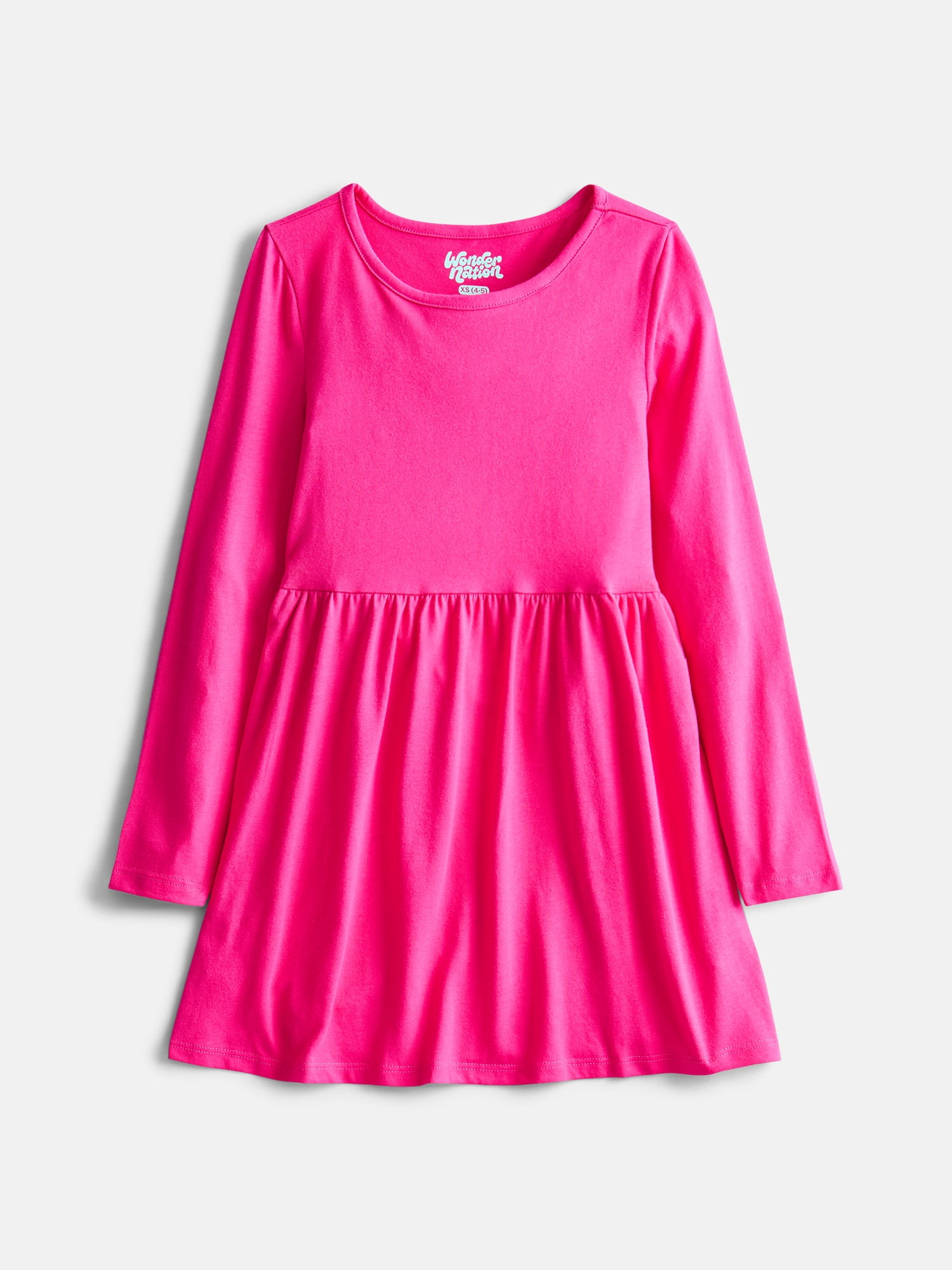 Wonder Nation Girls Long Sleeve Dress, 2 Pack, Sizes 4-18 & Plus