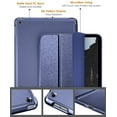 thumbnail image 3 of DTTO for iPad 9th/8th/7th Generation 10.2 inch 2021/2020/2019 Case, Premium Silk Pattern Slim Trifold Stand Cover - Lightweight Smart Auto Wake/Sleep Shell with Protective Hard Back, Navy Blue, 3 of 6