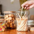 thumbnail image 2 of Glass Food Storage Jars 37 oz Set of 6,Glass Storage Containers Clear Glass Food Canister with Bamboo Lid Airtight For Serving Tea, Coffee, Flour, Sugar, Candy, Cookie, Spice and More (Square), 2 of 7