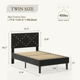 thumbnail image 4 of LEGAHOME Twin Size Upholstered Platform Bed, New Upgraded Twin Bed Frame with Rivet Decoration Headboard, Modern Single Bed, No Box Spring Needed, Black, 4 of 8