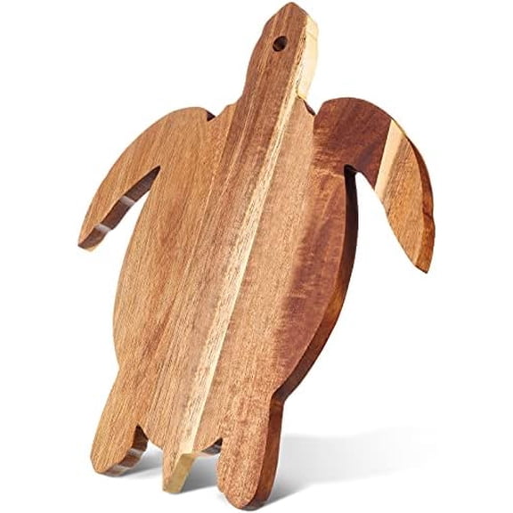 Acacia Wood Sea Turtle Cutting Board, 14 x 12 Inch Wooden Bread Board Cheese Serving Platter Serving Charcuterie Board for Meat Cheese and Vegetables$$Home Decor, Kitchen, & Other