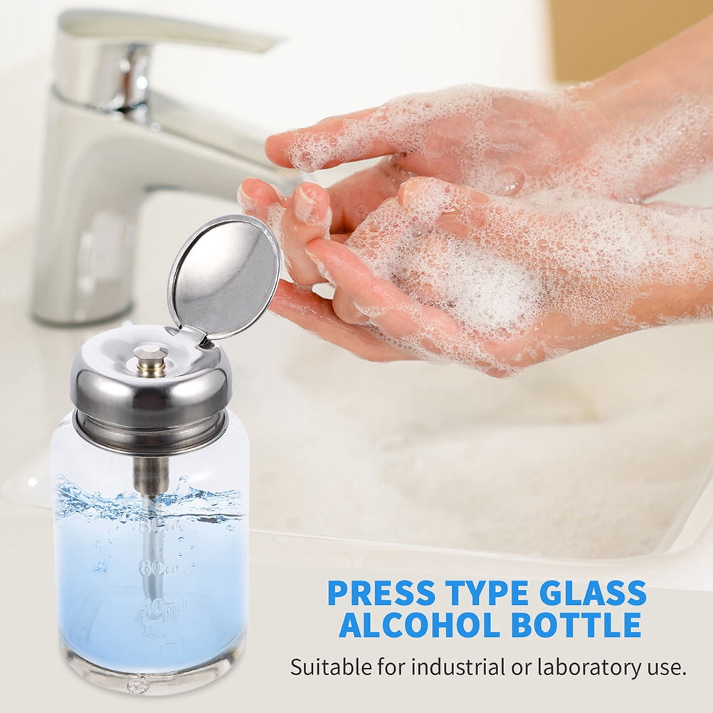 QIFULL 2Pcs Transparent Travel Bottles Refillable Press Liquid Dispensers for Home Use