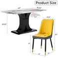 thumbnail image 5 of Sumdeal Uptown 7 Piece Modern Faux Marble Dining Table Set, Yellow/Gray, 5 of 9