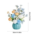 thumbnail image 3 of Pumpkin-Shaped Ceramic Vase with Handmade Silk Flower Arrangement for Living Room, Dining Table, and Home Decor Blue, 3 of 5