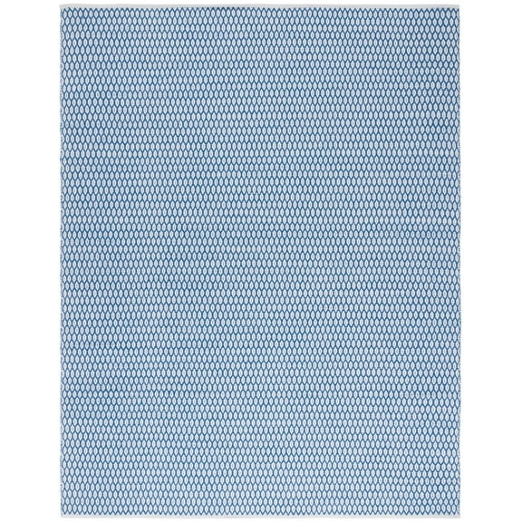 SAFAVIEH Montauk Crystal Geometric Cotton Area Rug, Blue/Ivory, 10' x 14'