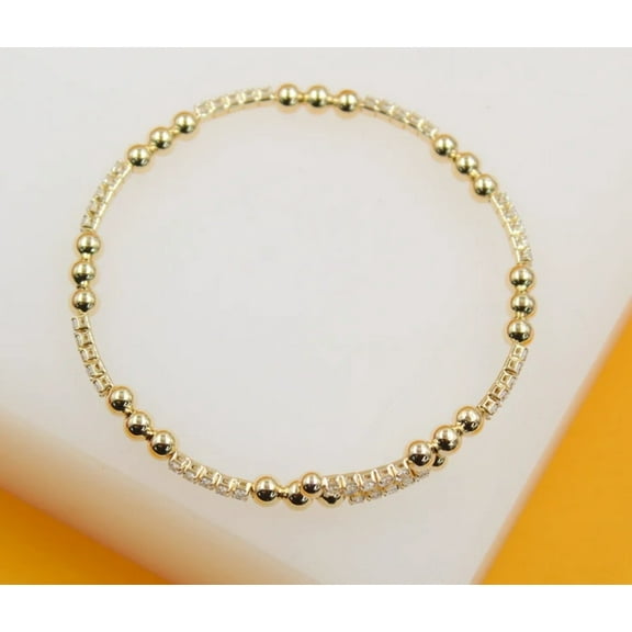 18K Gold Filled CZ Beaded Bracelet (B59)