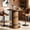 Walnut, variant on Hawsaiy 31.5" Round Bar Table, 39.6" Pub Height Bistro Table, High Top Cocktail Table with Metal Footrest, Modern Kitchen Breakfast Bar Table for Dining Room, Apartment, Home Bar, Natural