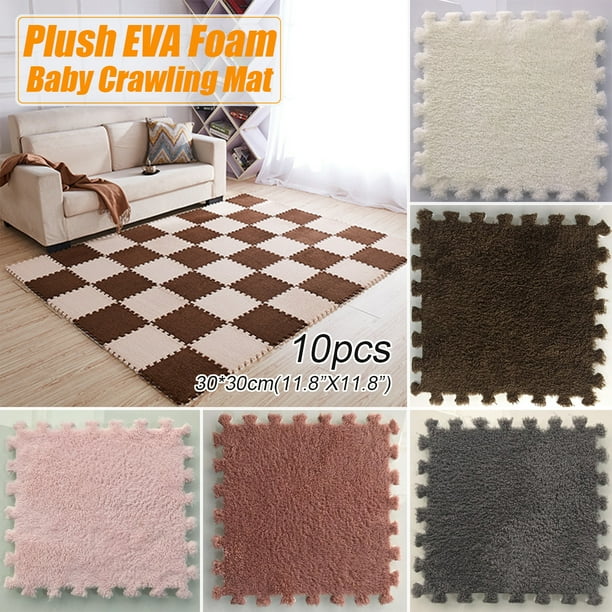 Baby Crawling Mats Soft Fluffy Thick Playmats Kids Room Nursery Rug Warm Area Rugs Bedroom Living Room Carpet Hypoallergenic 10pcs 11 8 11 8 For Infants Playing Walmart Com Walmart Com