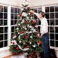 thumbnail image 3 of Farfi - Bolas colgantes de plástico decorativas para árbol de Navidad (12 unidades/caja, forma de corazón, rosa), 3 of 8
