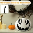 thumbnail image 4 of White Halloween Pumpkin Decoration with Scary Face, Artificial Foam Pumpkin for Indoor Outdoor Party Decor, Realistic Spooky Jack-O'-Lantern for Tabletop, Home, and Event Display, 4 of 6