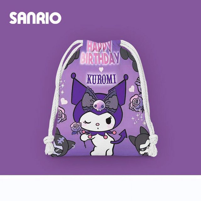 Bolsa de cosméticos Kawaii Sanrioed Hello Kitty, bolsa de almacenamiento portátil con cordón, dibujos animados, Melody Kuromi Cinnamoroll, regalo para amigo, nuevo