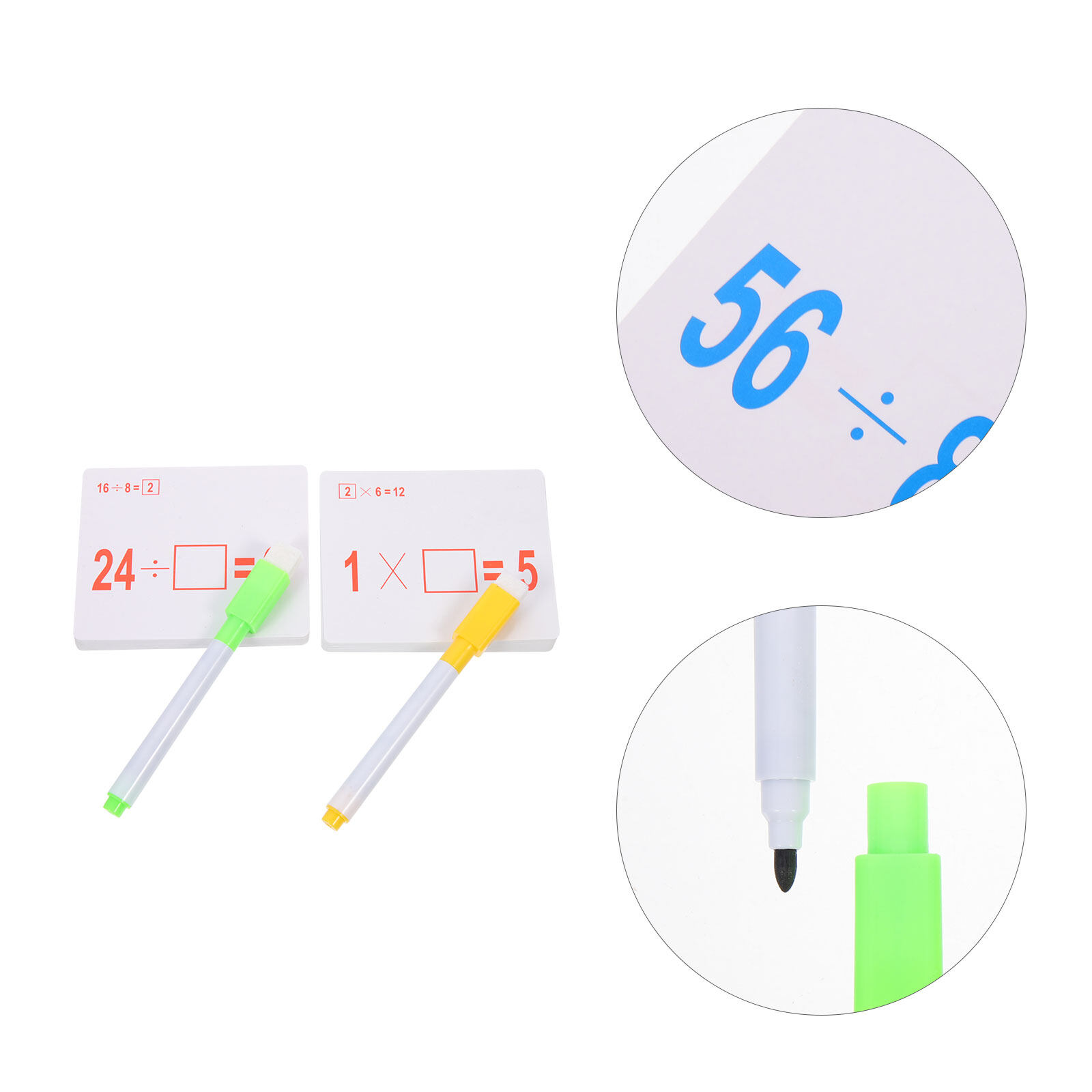 2 Sets of Math Flash Cards Arithmetic Exercise Flash Cards Erasable ...