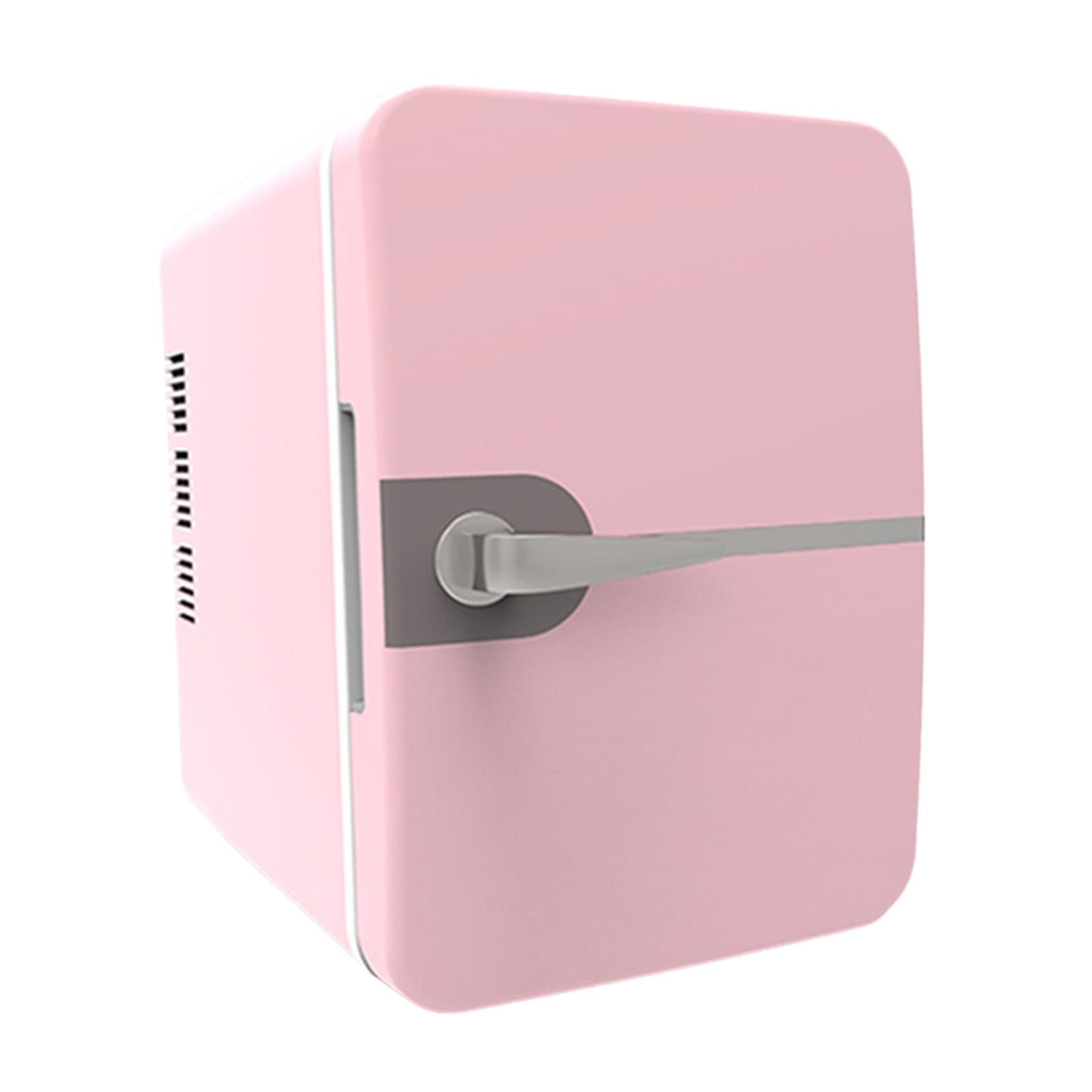 Fiocias 4L Mini Fridge Beverage Refrigerator Adjustable Temperature Valentines Day Gifts Pink