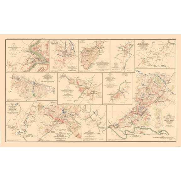 Historical Civil War Map - Virginia West Virginia Battle Positions - Hotchkiss 1894 - WallArt