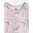 thumbnail image 2 of Unicorn Academy Girls Print Skater Dress with Short Sleeves, Sizes 4-12, 2 of 3