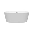thumbnail image 3 of Carissa 60 Inch Freestanding Bathtub in White with Matte Black Drain and Overflow Trim, 3 of 8