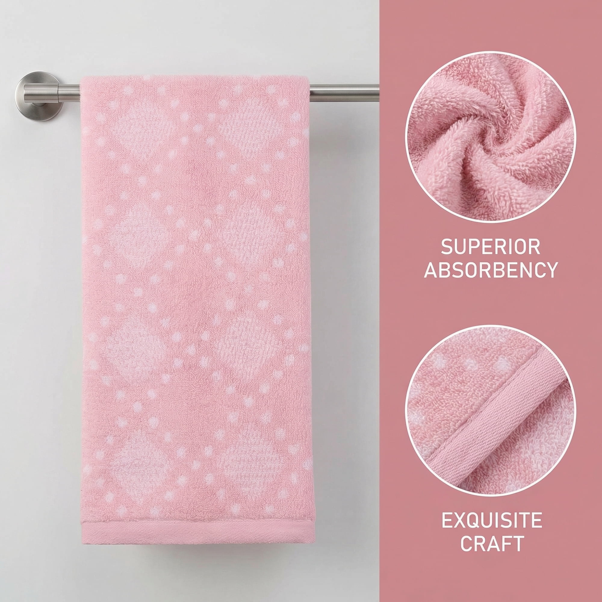 Unique Bargains Diamond Pattern Cotton Hand Towel Red 29" x 13"