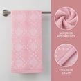 thumbnail image 3 of Unique Bargains Diamond Pattern Cotton Hand Towel Red 29" x 13", 3 of 8