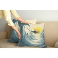 thumbnail image 3 of Ambesonne Ocean Throw Pillow Cover 2 Pack, Cloudy Tropical Island, 16", Beige Yellow Navy, 3 of 6