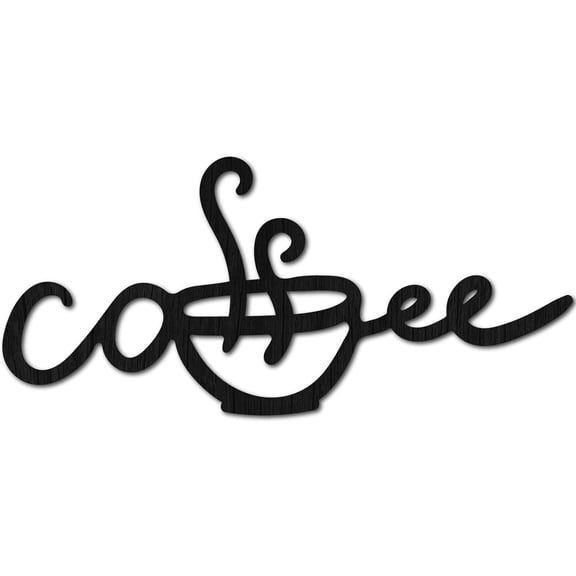 Wood Cutout Coffee Sign Wooden Coffee Wall Decor Black Word Sculpture Laser Cut Sign Unfinished Sign DIY Letters Art Sign Ornaments DIY