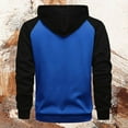thumbnail image 2 of LIIPEE Men Hoodies Color Block Long Sleeve Drawstring Zip Up Hooded Sweatshirt With Pockets Male Trendy Daily Sweatshirts,Bk5,L, 2 of 5