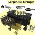 thumbnail image 5 of Gearwell Folding Utility Wagon, 51 Inch Extended Collapsible Garden Cart with 480 lbs Capacity, 7 Inch All-Terrain Wheels, 1:6 Foldable Yard Cart, Black Gray, 5 of 9