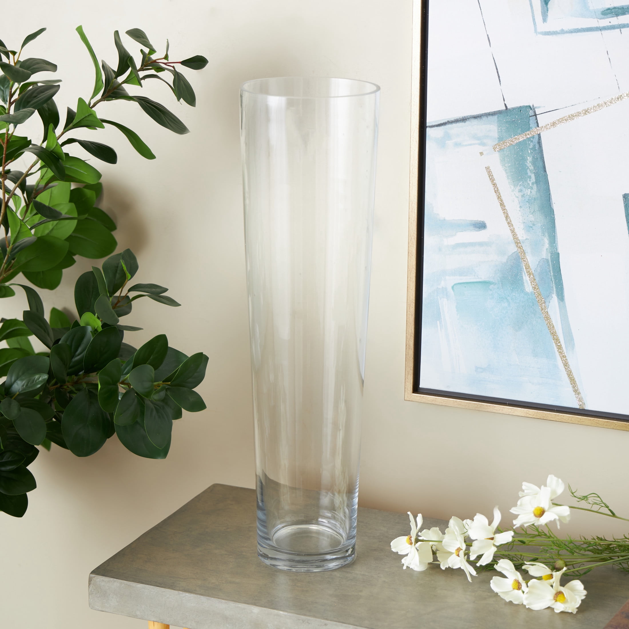 DecMode 24" Tall Glass Vase