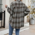 thumbnail image 2 of Towmus Womens Flannel Plaid Shirts Roll Up Long Sleeve Mid-Long Casual Boyfriend Shirts with Pockets, 2 of 9