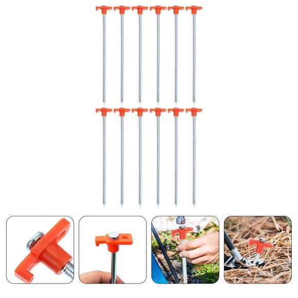 Minkissy Heavy Duty Metal Tent Pegs for Windproof and Ground Anchoring