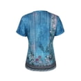 thumbnail image 4 of DYMADE Women Classic O-Neck Short Sleeve Floral Print Hollow Out T-Shirt, 4 of 7