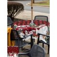 thumbnail image 4 of Outdoor Tablecloth with Umbrella Hole and Zipper, Red Plaid Christmas Snowman Square Table Cloth 54x54 Inch Waterproof Tablecloth, Xmas Truck Tree Snowflake Picnic Table Cover for Patio Camping, 4 of 7