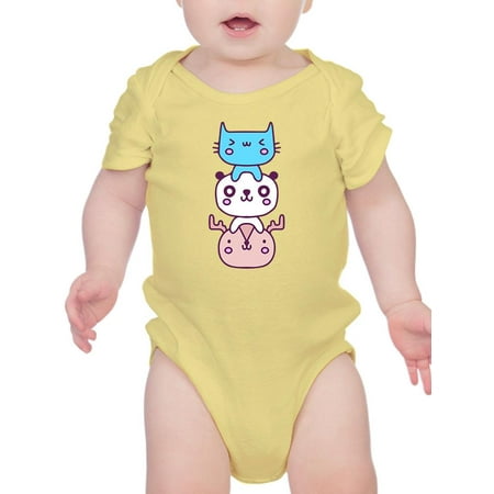 

Kawaii Cat Panda And Deer Stack Bodysuit Infant -Image by Shutterstock 12 Months