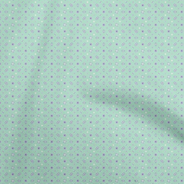 oneOone Georgette Viscose Light Mint Green Fabric Geometric Fabric For Sewing Printed Craft Fabric By The Yard 42 Inch Wide