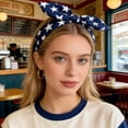 thumbnail image 6 of NMMUED 4th of July Headband,red White and Blue Headband Patriotic Hairband with Bow Fourth of July Hair Accessories A1 Blue One Size, 6 of 6