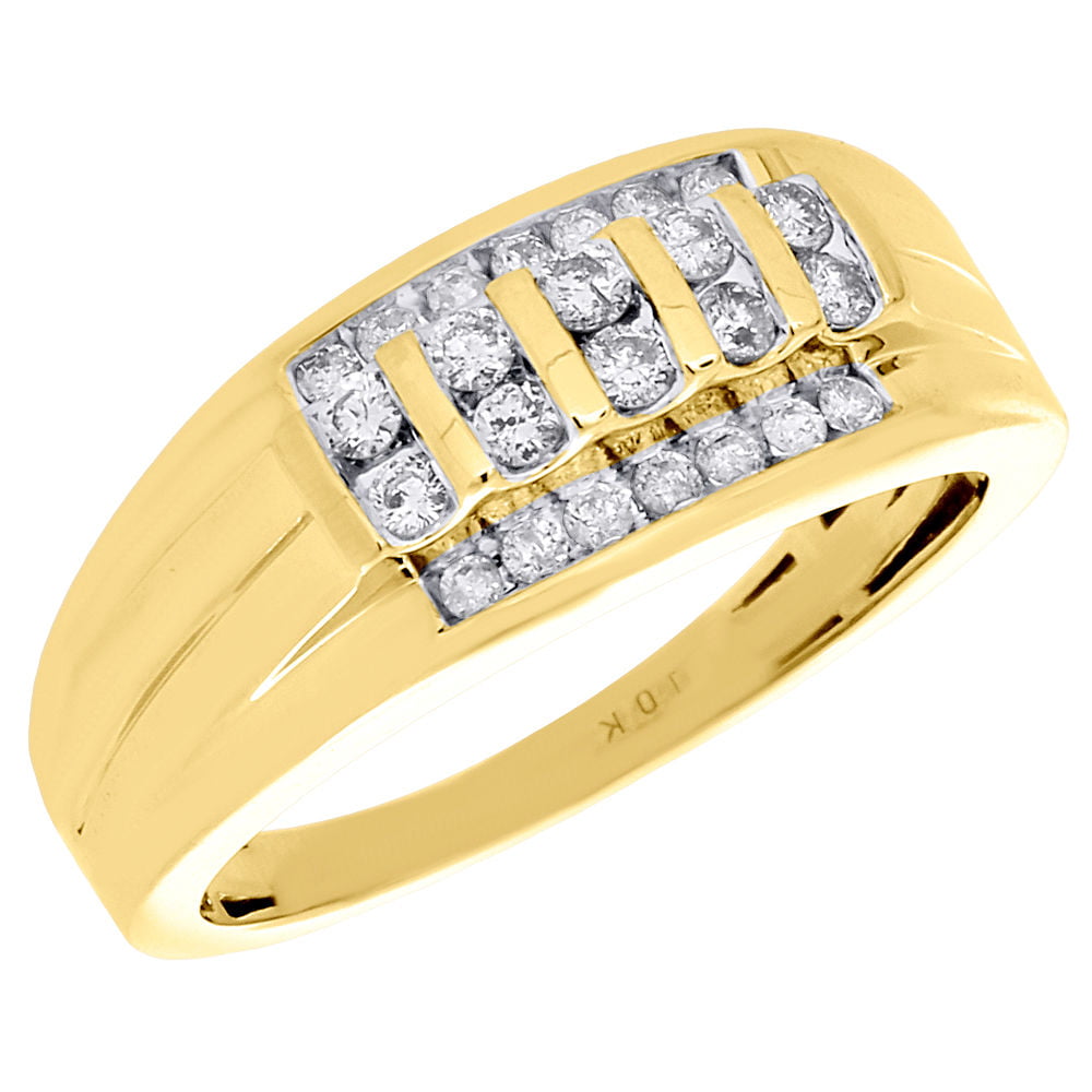 Jewelry For Less 10K Yellow Gold Diamond Wedding Band