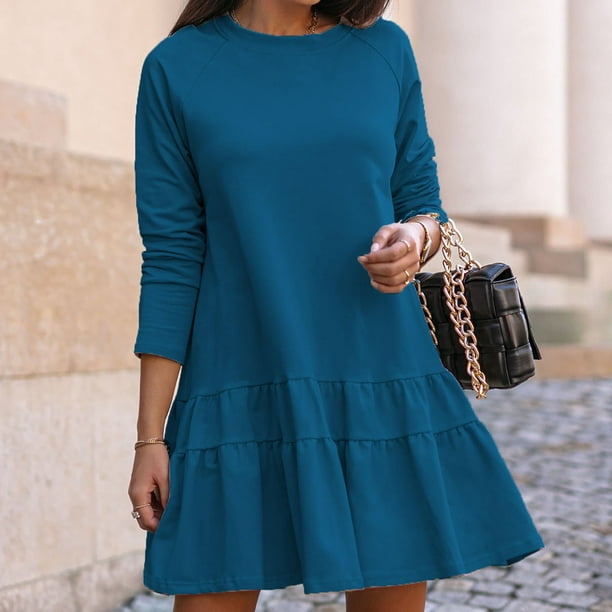 Mini Dress for Women Long Sleeve Homecoming Dress Plus Size Cocktail Dress  A Line Dress Short Dress Elegant Skims Dress, Blue, Small : :  Clothing, Shoes & Accessories