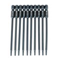 thumbnail image 1 of Kit de 10 puntas de destornillador de seguridad magnéticas T8 con vástago hexagonal de 100 mm y 1/4", 1 of 12