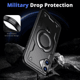 thumbnail image 4 of Entronix Magnetic Heavy Duty Case Designed for iPhone 16 Plus Kickstand Shockproof Armor, Black, 4 of 8