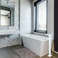 thumbnail image 5 of Westbrass 39" Floor Mount Ultra High Flow Tub Filler with Sleek Handheld Shower, Matte White, 5 of 15