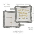 thumbnail image 4 of VHC Brands Embroidered Bee, Farmhouse Throw Pillow, Kind Words Are Like Honey, Grey & Yellow, 18x18, 4 of 7