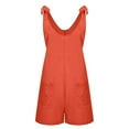 thumbnail image 4 of IROINNID Short Jumpsuits for Womens Summer Casual Sleeveless Romper Loose Adjustable Spaghetti Strap Shorts Jumpsuits with Pockets Clothes(Orange#1,S), 4 of 7