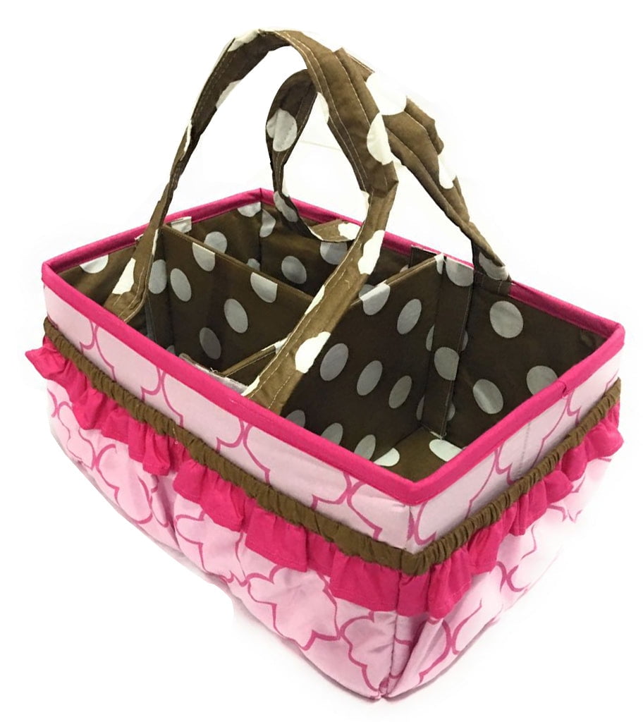 Bacati - Nursery Storage Caddy Butterflies Pink/Chocolate Girls