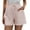 Pink, variant on Shorts for Women 2026 Summer Elastic Waist Drawstring Cotton Linen Wide Straight Leg Casual Shorts with Deep Pockets