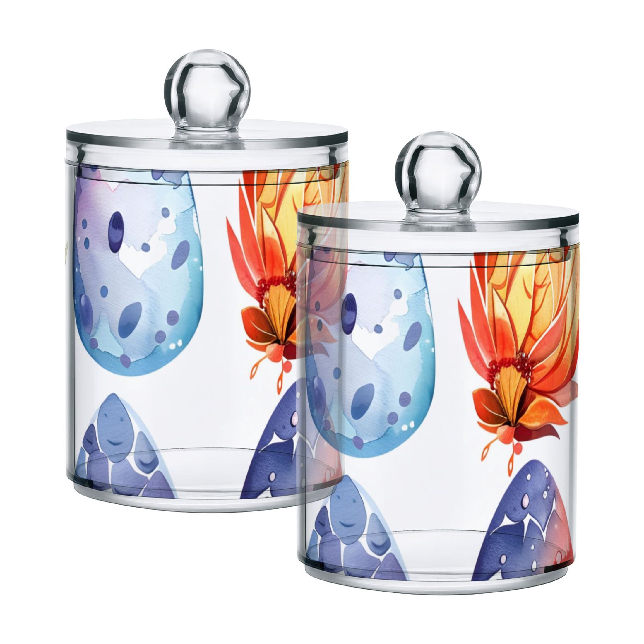 Ckdifva Dragon Eggs Storage Jar with Lid Acrylic Organization Storage Containers Set of 4