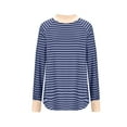 thumbnail image 6 of HAiming Womens Tunic Tops Striped Long Sleeve Round Neck Thumb Hole Shirts 2025 Fall Casual Loose Comfortable Blouse, 6 of 6