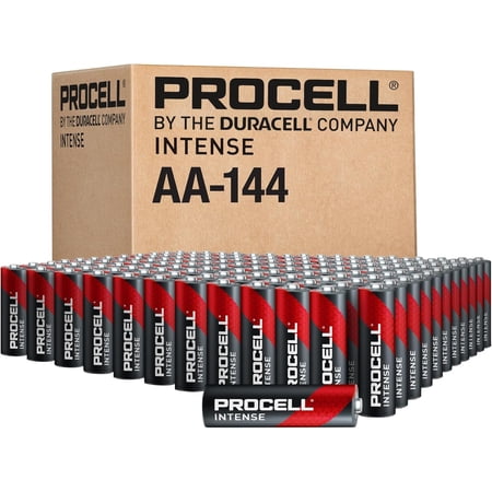 Intense AA High-Performance Alkaline Batteries (144 Pack), 10-Year Shelf Life, Bulk Value Pack for High Power Professional Devices