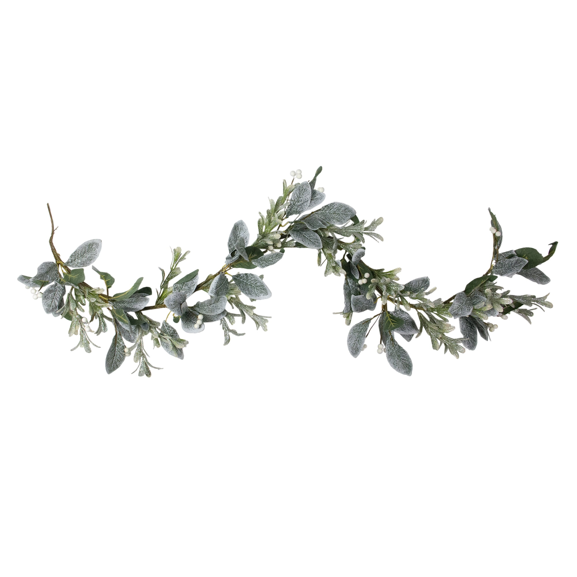 5' Iced Leaves and Winter Berries Artificial Christmas Garland Unlit