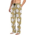 thumbnail image 5 of FREEAMG Baseball Print Pajama Pants for Men, Men's Separate Bottoms, Comfortable Sleep Lounge Pj Pants, 5 of 7
